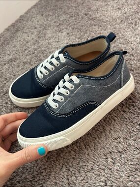 Old Navy Navy and Gray Canvas Lace-Up Sneakers
